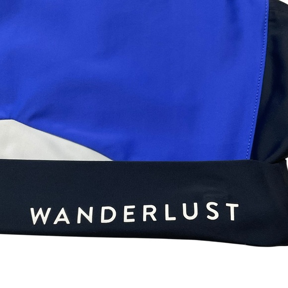 Wanderlust Adidas Calab Blue and Black Sports Bra - Picture 3 of 6